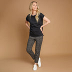EMRECO Animal Pattern Ponte Jogger with Elasticated Waistband (Size 14) - Khaki