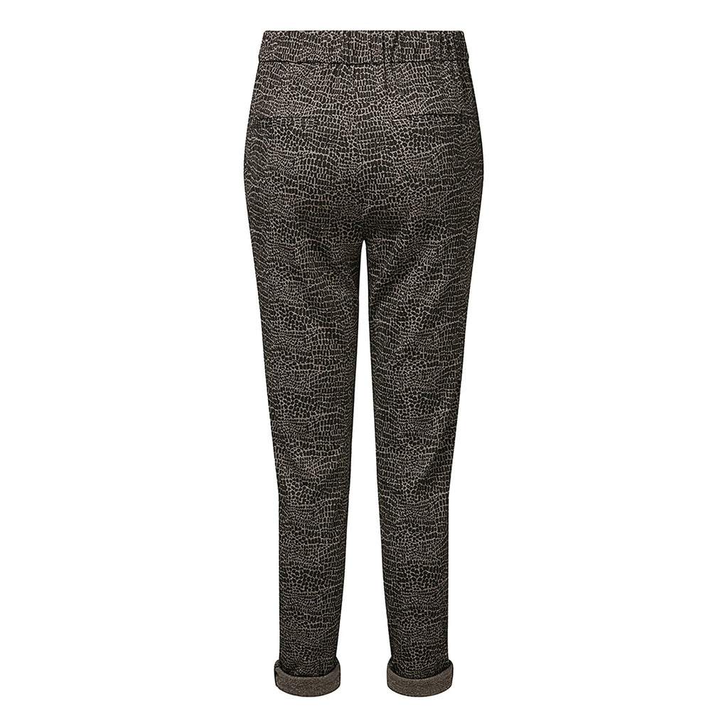 EMRECO Animal Pattern Ponte Jogger with Elasticated Waistband (Size 14) - Khaki