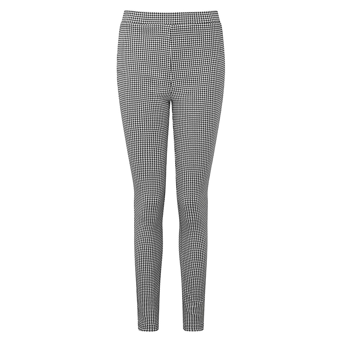 EMRECO Houndstooth Bengaline Trouser with Elasticated Waistband (Size 12)(27inch leg) - Black 7212491 0