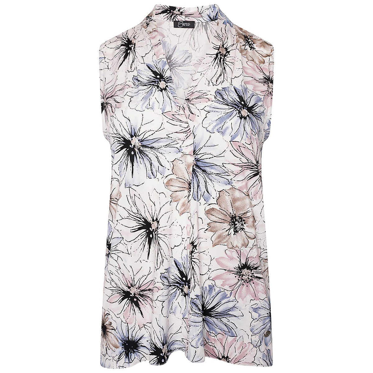 EMRECO Floral Print Women's Sleeveless Top UK18 - White 8953270 0