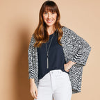 EMRECO 2 in 1 Patchwork Kimono and Cami with 3-4 sleeves (Size 16) - Black & White