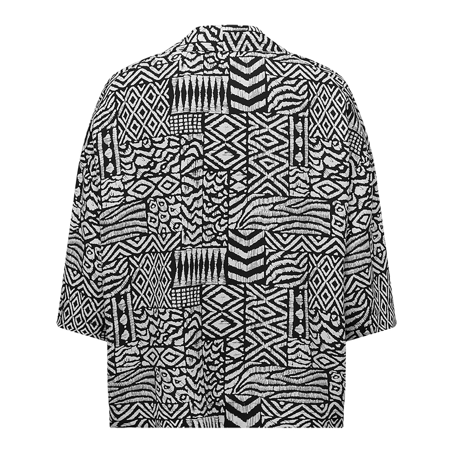 EMRECO 2 in 1 Patchwork Kimono and Cami with 3-4 sleeves (Size 10) - Black &amp; White 7211745 2
