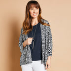EMRECO 2 in 1 Patchwork Kimono and Cami with 3-4 sleeves (Size 16) - Black & White