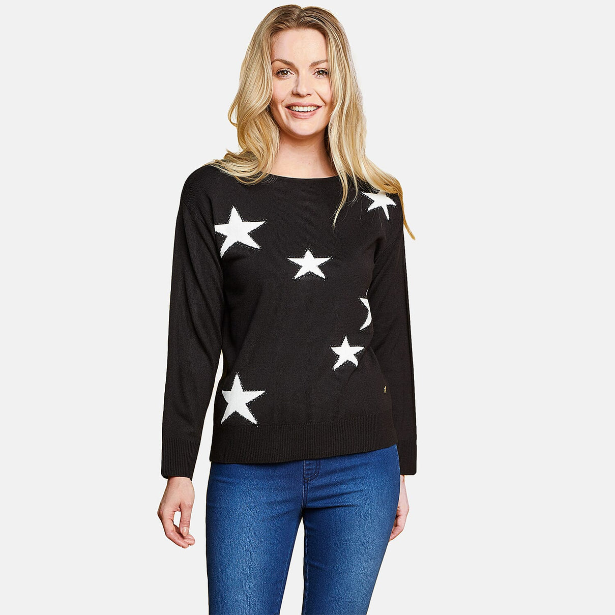 EMRECO Mono Long Sleeve Star Sparkle Women's Jumper - Black 7254995 1