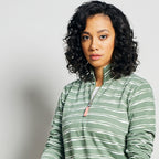 EMRECO Striped Half Zip Sweatshirt with Long Sleeves (Size 10) - Khaki