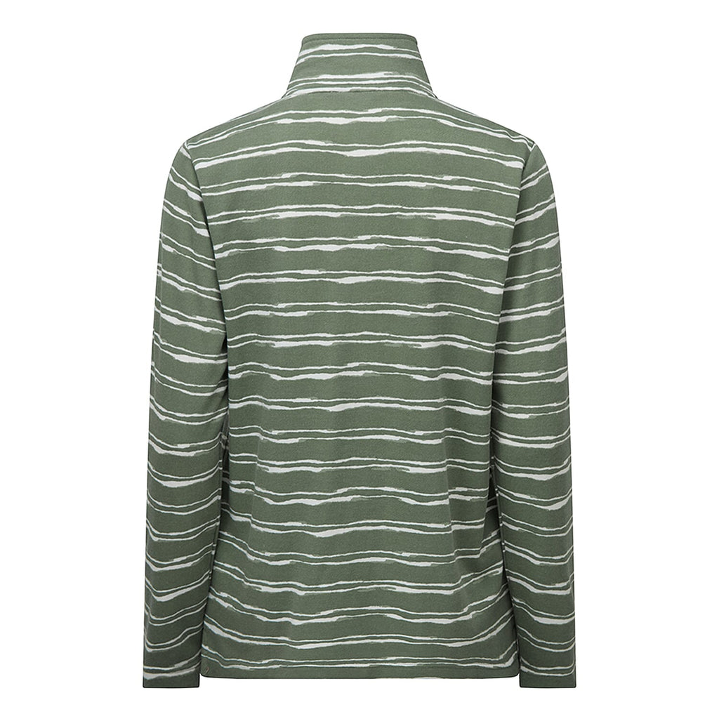 EMRECO Striped Half Zip Sweatshirt with Long Sleeves (Size 10) - Khaki