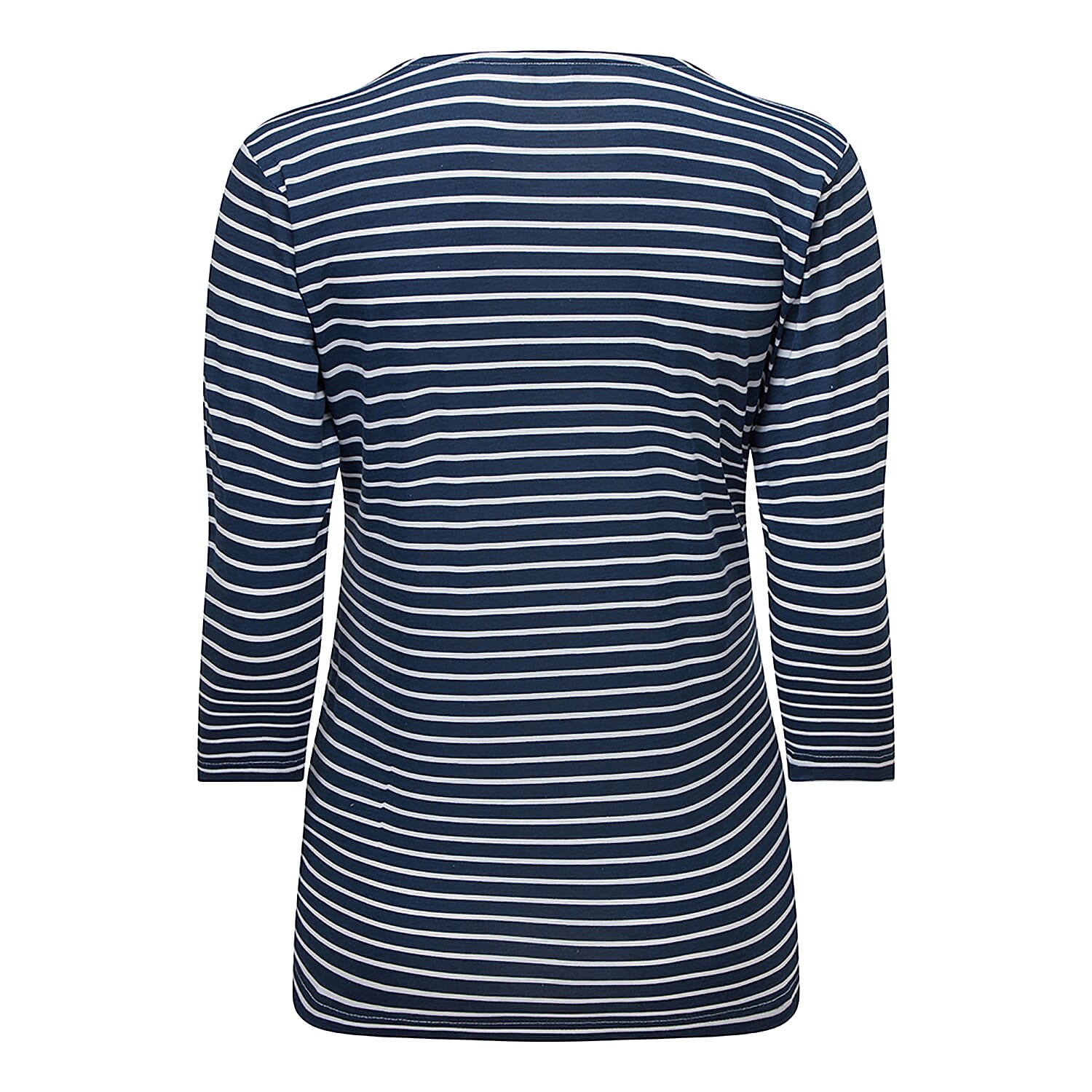 EMRECO Striped Pattern Boat-Neck Women's Top UK10- Navy and White 8953980 2