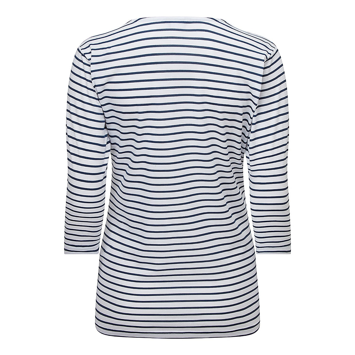 EMRECO Striped Pattern Women's Three-Quarter Sleeves Top - White and Navy 8953998 2