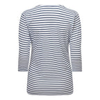 Emreco Striped Boat Neck Top (Size 14) - White & Navy