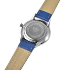 EON 1962 Swiss Movement Blue Sapphire 5 ATM Water Resistant Watch with Blue Leather Strap
