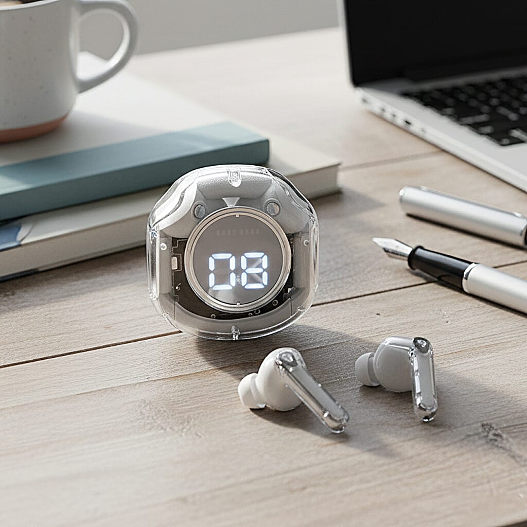 TWS Wireless Earbuds with Bluetooth 5.3, LED Battery Display Case, 30mAh Earbuds &amp; Up to 6 Hours Playtime - White V32668349 2