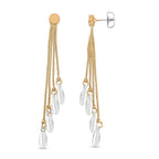 Dangle Earrings in Dual Tone