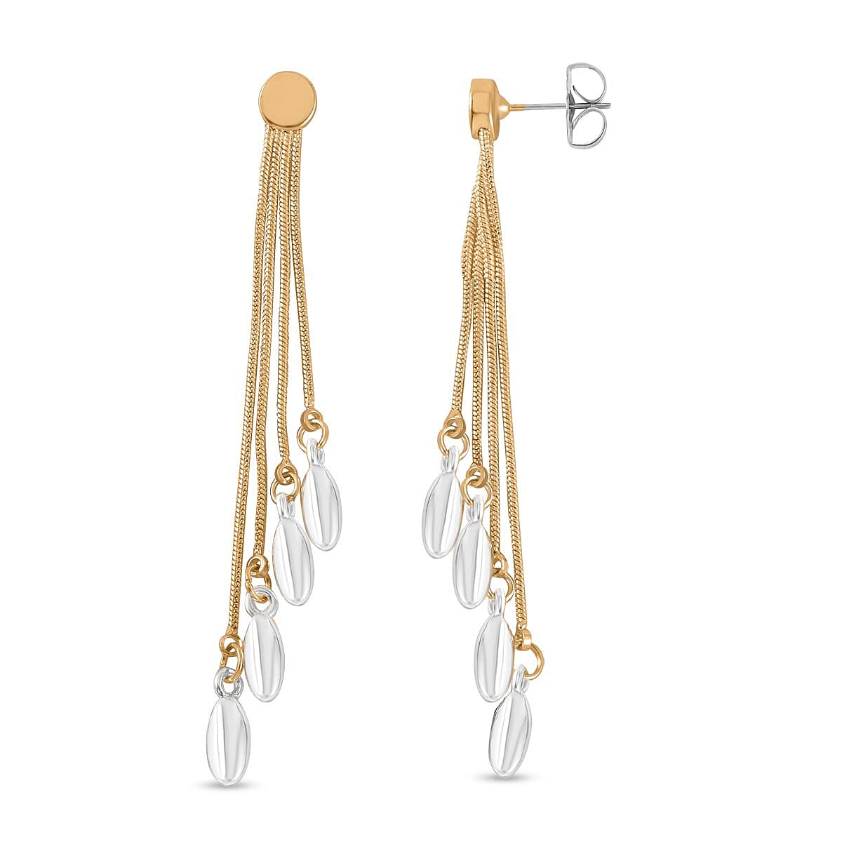 Tassel Dangle Earrings in Dual Tone 7549751 0