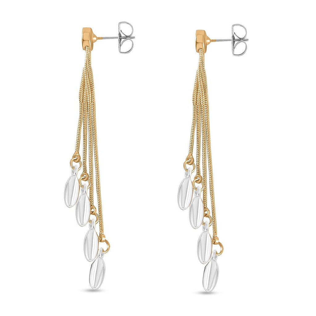 Dangle Earrings in Dual Tone