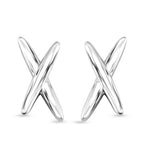 Designer Inspired Kiss Earrings - White