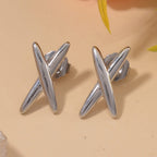 Designer Inspired Kiss Earrings - White
