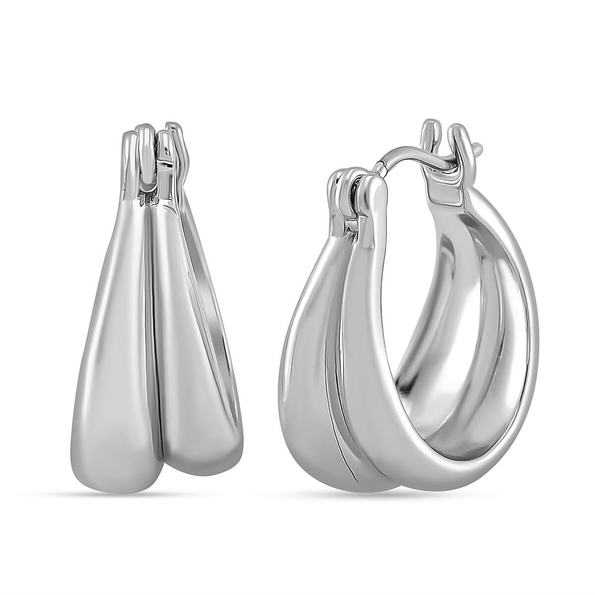 Designer Closeout - Fancy Hoop Earrings - Silver Colour 7879655 0