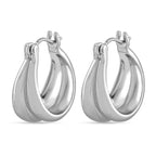 Designer Closeout - Fancy Hoop Earrings - Silver Colour