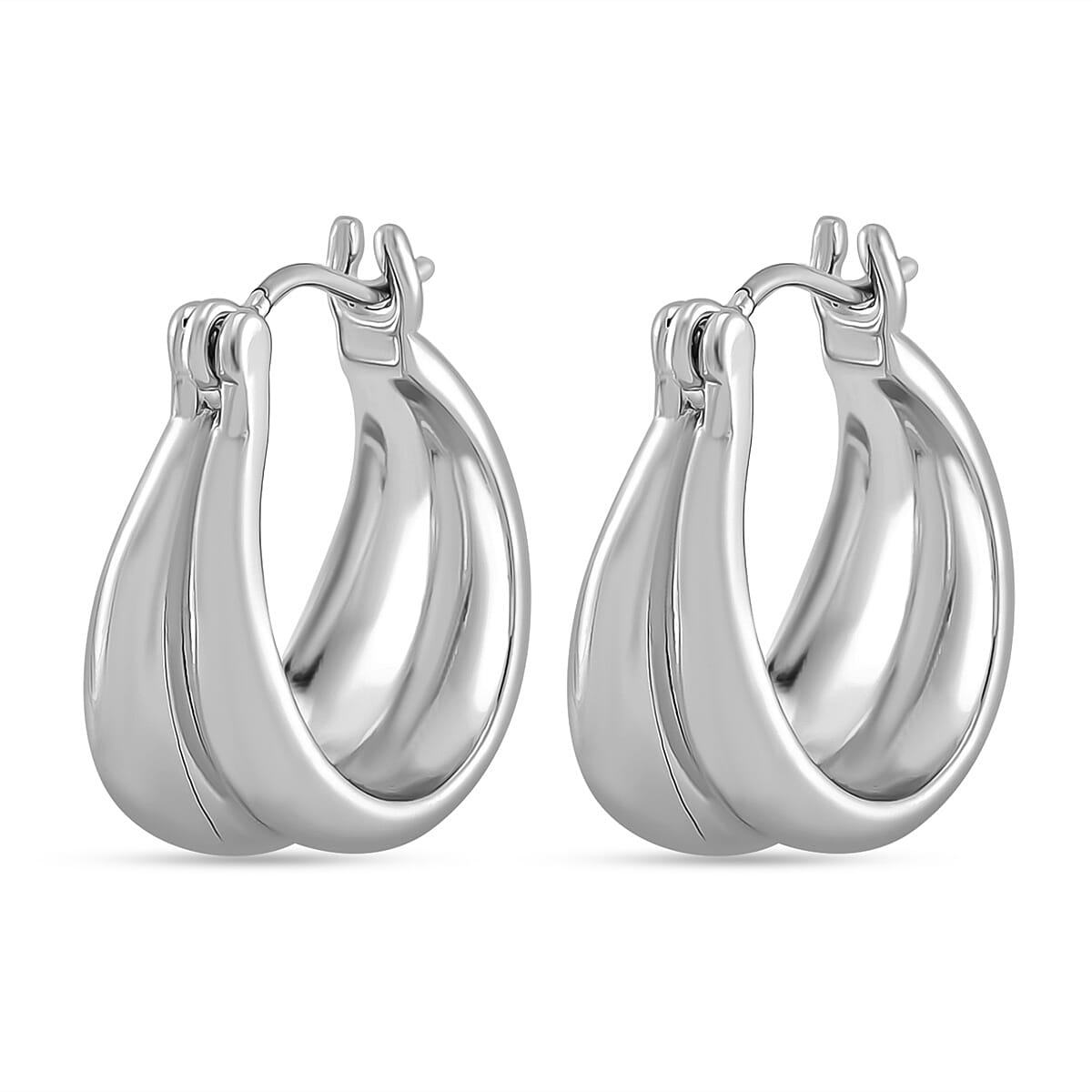 Designer Closeout - Fancy Hoop Earrings - Silver Colour 7879655 3