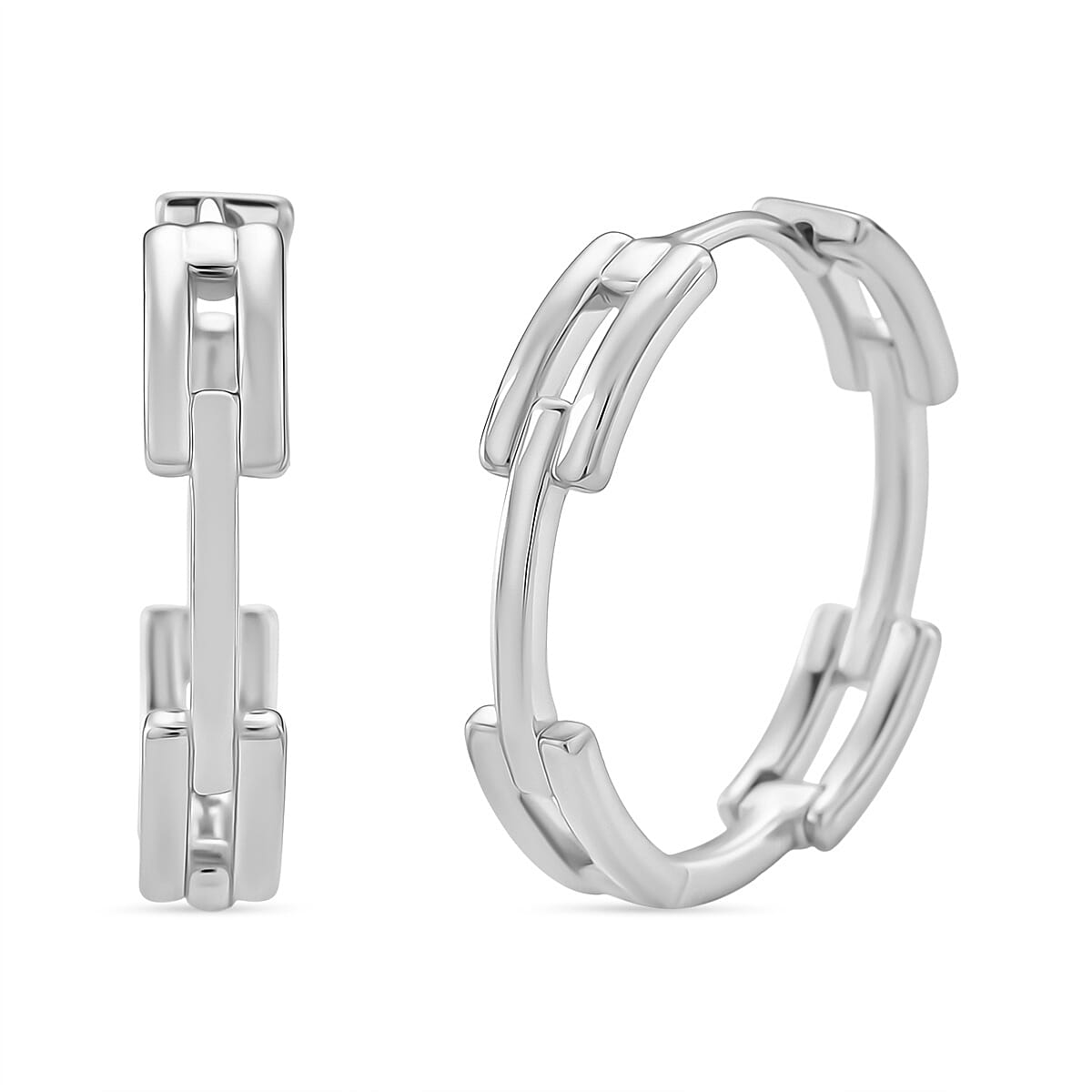 Designer Inspired Silver Plated Hoop Earring 8180453 0