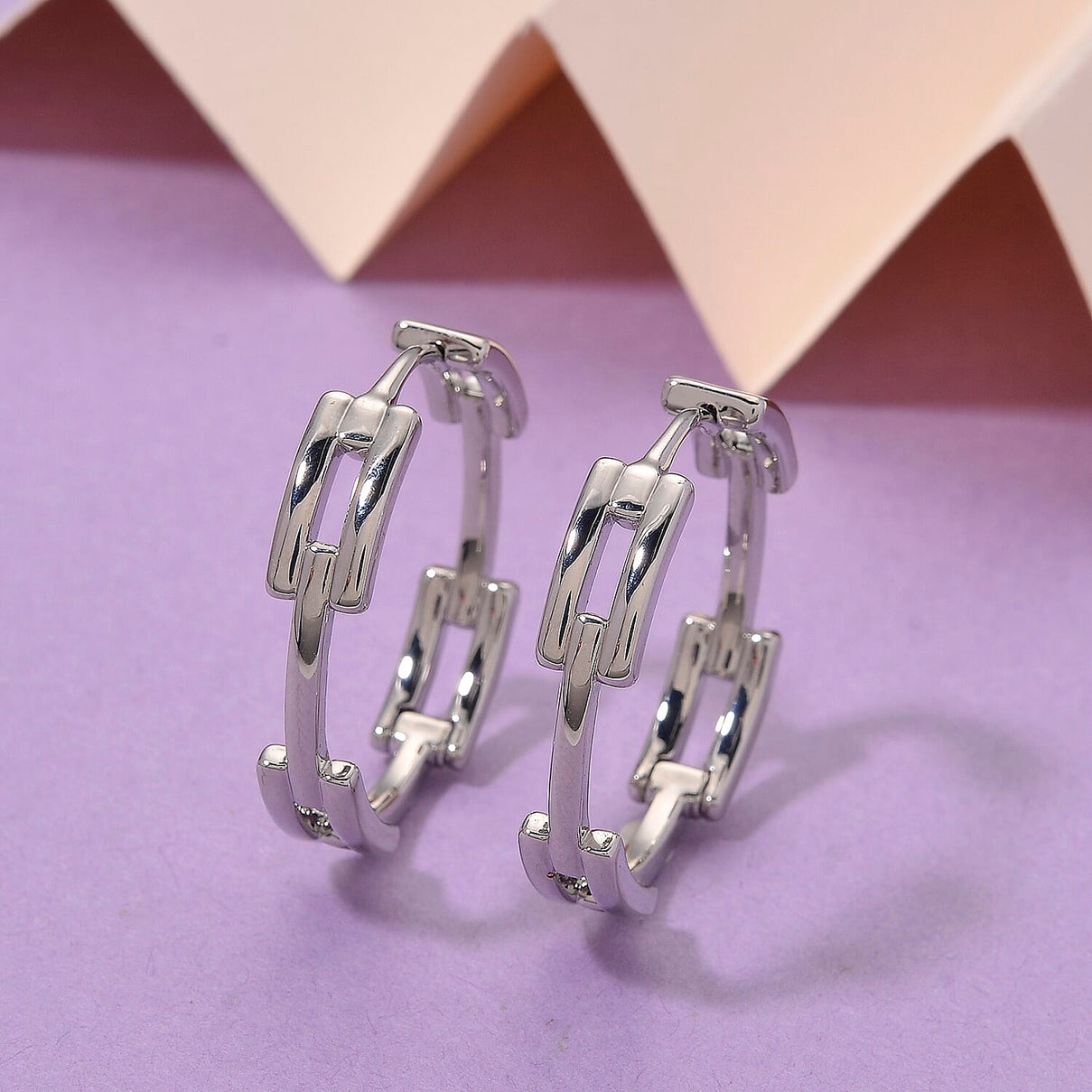 Designer Inspired Silver Plated Hoop Earring 8180453 2