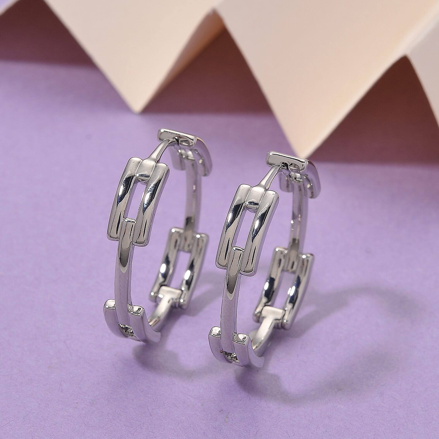 Designer Inspired Silver Plated Hoop Earring 8180453 2