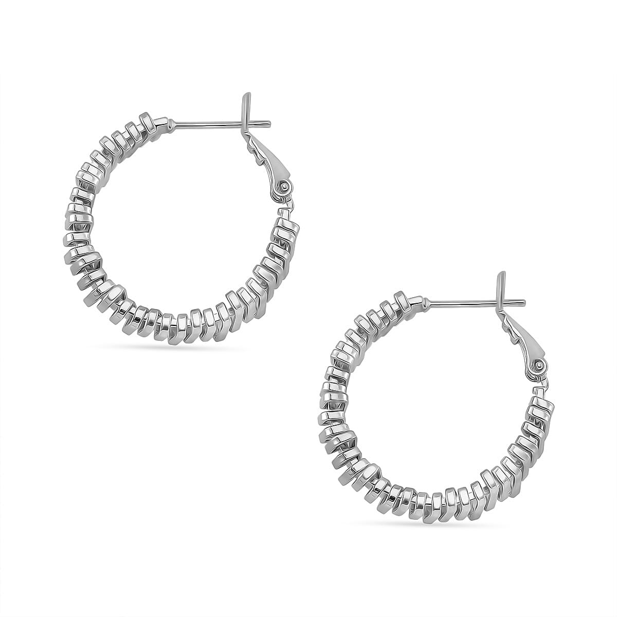 One Time Close Out - Designer Inspired Earring with Clasp in Silver Tone 8192373 4