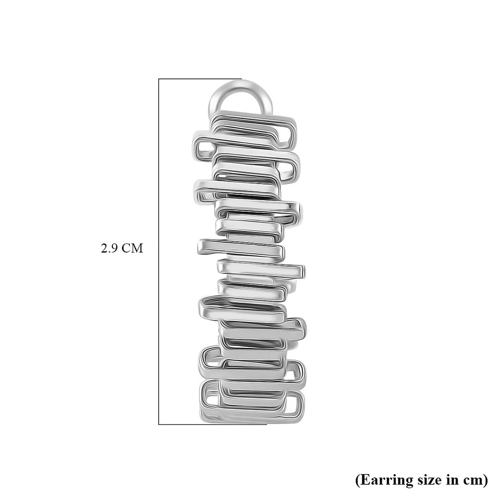 One Time Close Out - Designer Inspired Earring with Clasp in Silver Tone