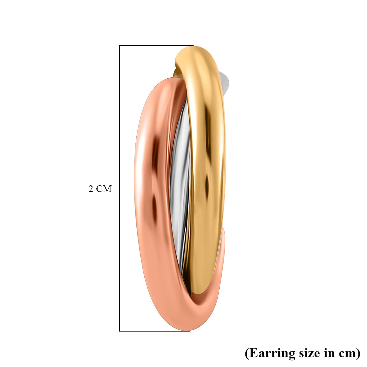 Designer Inspired - Half Hoop Earrings in Tri Tone 7843433 5