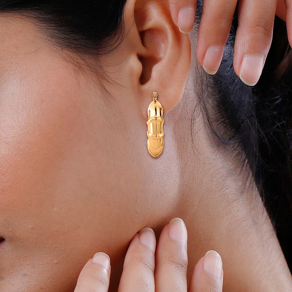 Bamboo Hoop Earring with Clasp