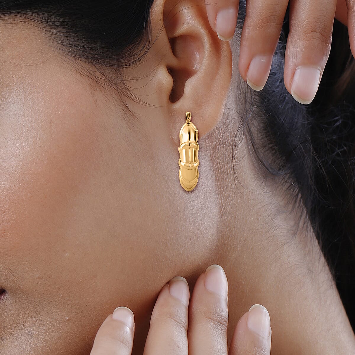 Bamboo Hoop Earring with Clasp 7998921 3