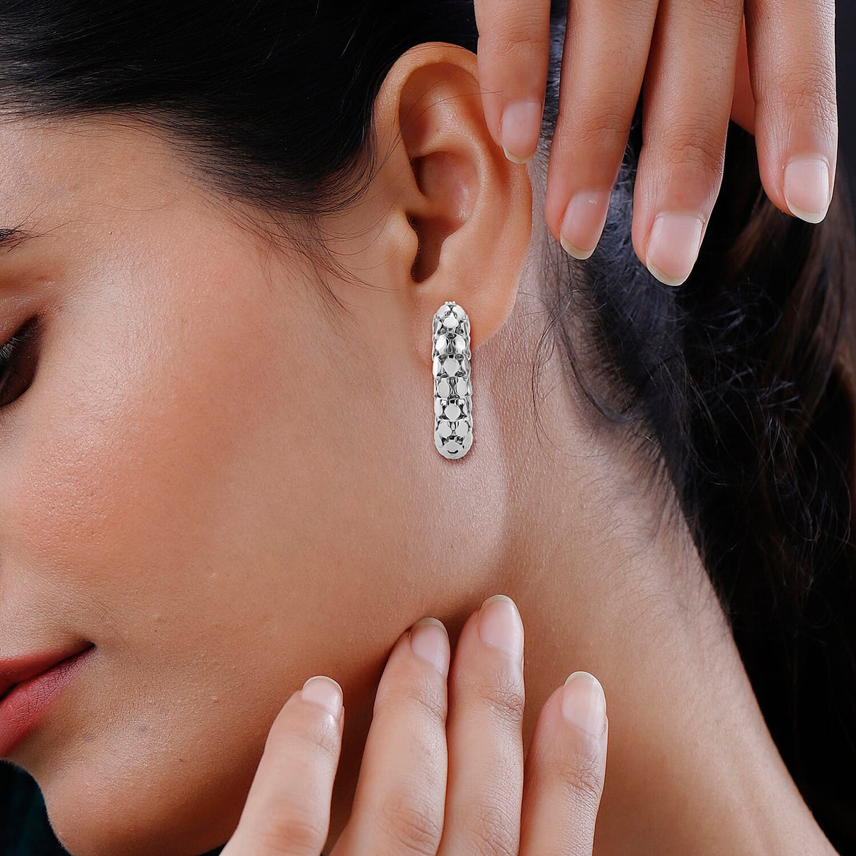Designer Inspired Pebble Earrings With Clasp 7998926 3