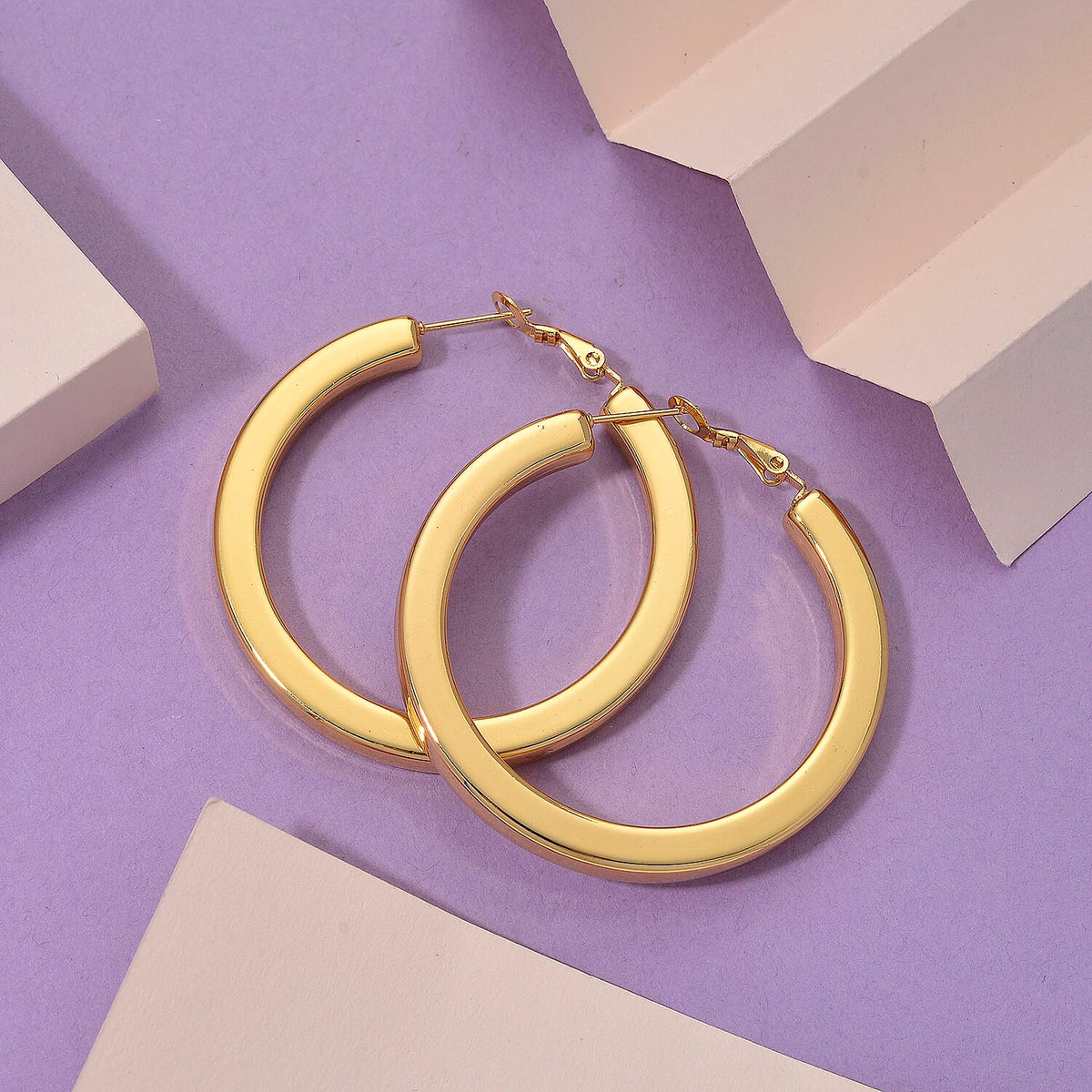 Close Out Deal - Designer Inspired Hoop Earring with Fancy Clasp 8183193 2