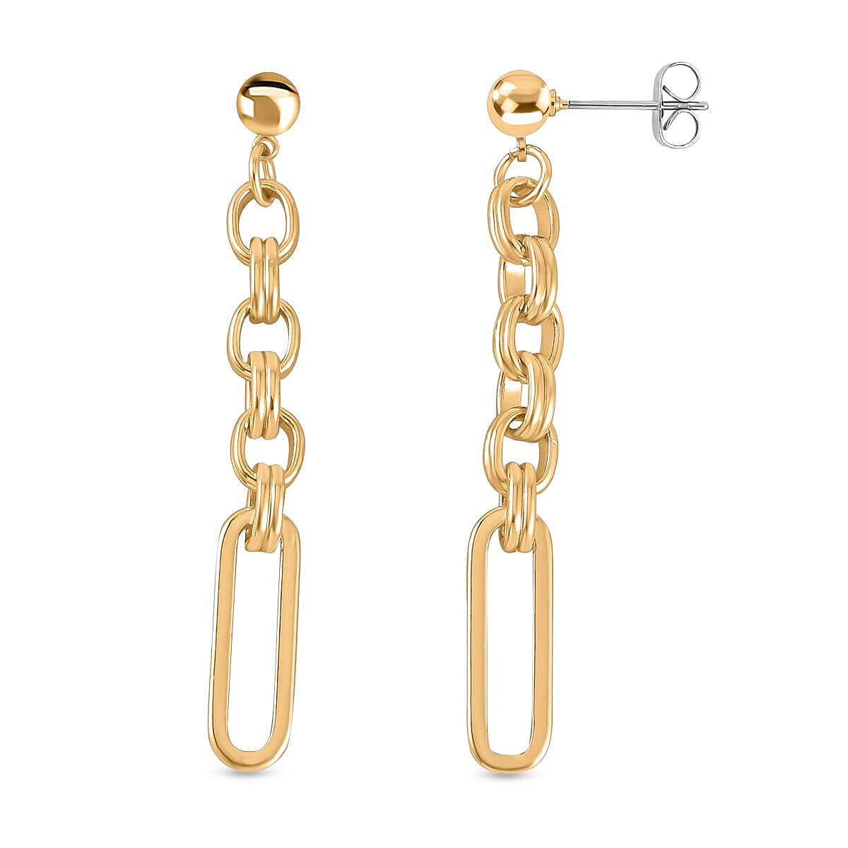 Paperclip Earrings in Yellow Gold Tone 7560924 0