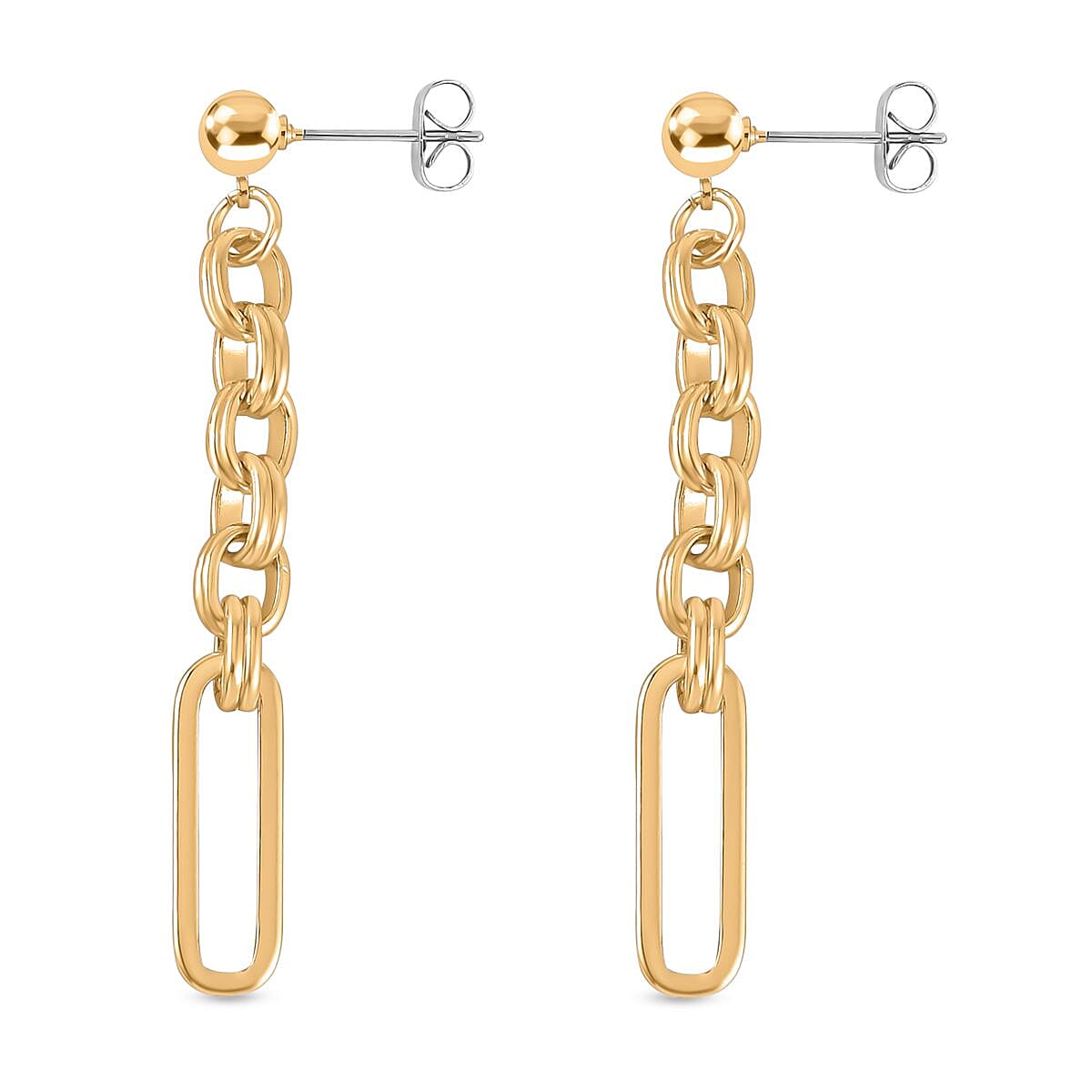 Paperclip Earrings in Yellow Gold Tone 7560924 4