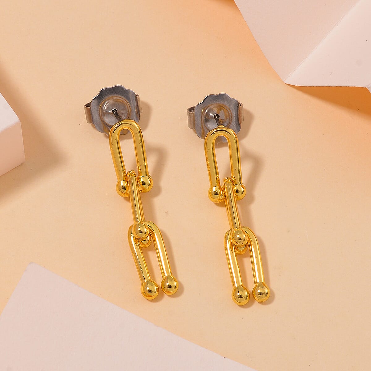 Designer Inspired- Industrial Earrings in Goldtone 7843105 2