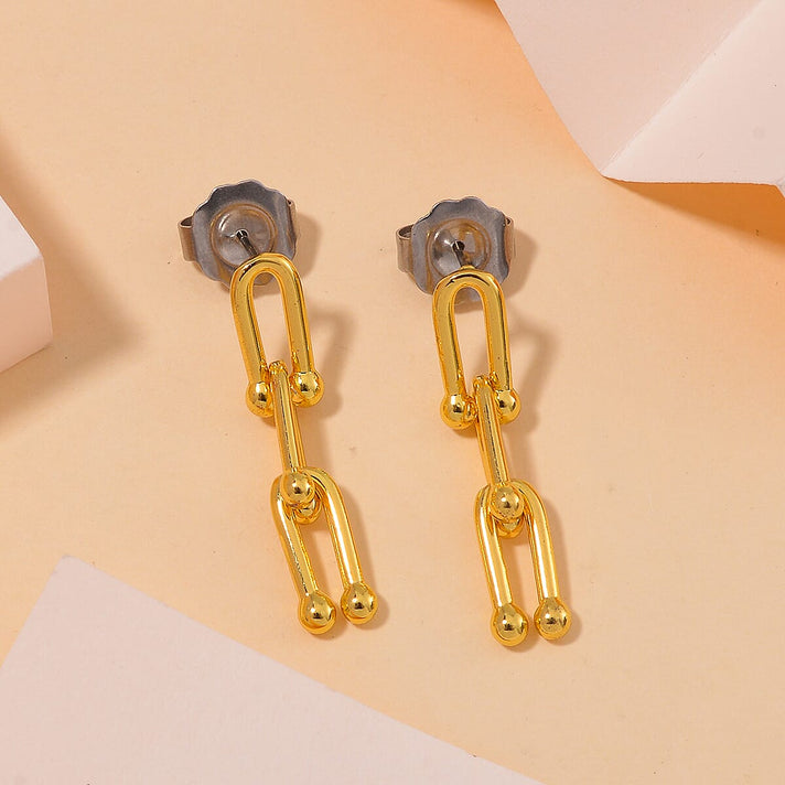 Designer Inspired- Industrial Earrings in Goldtone 7843105 2