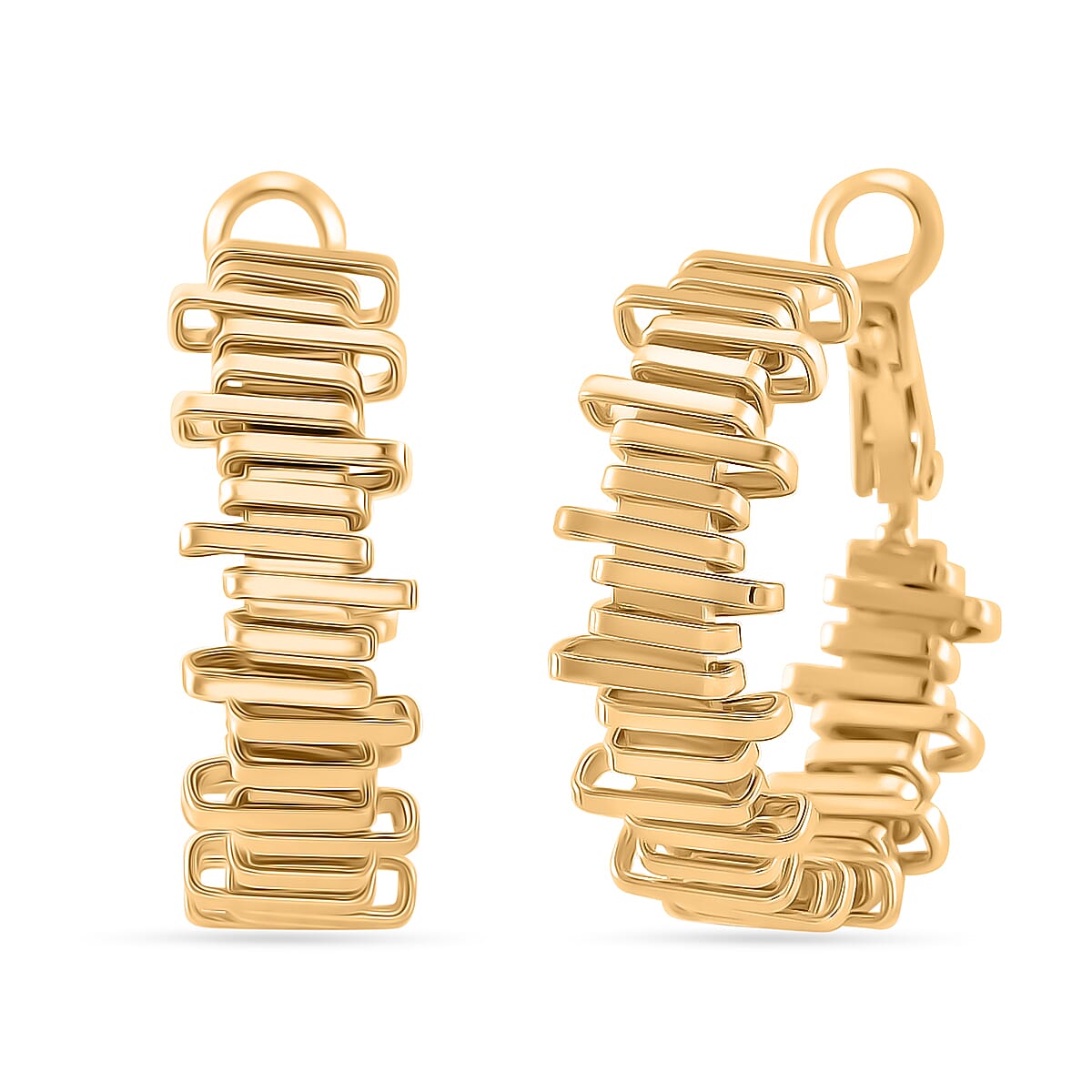 Designer Inspired - Stacker Hoop Earrings - Yellow 7879665 0