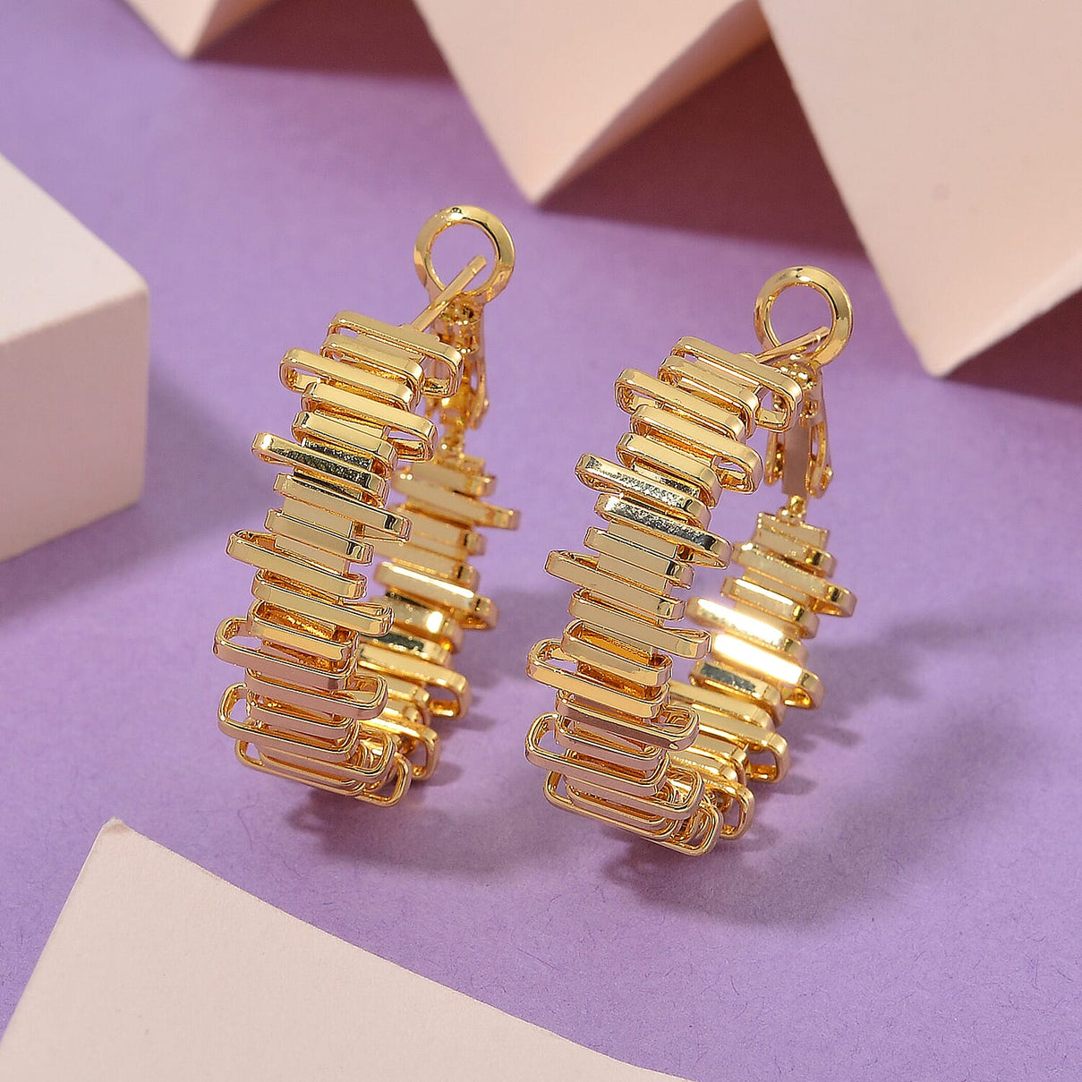 Designer Inspired - Stacker Hoop Earrings - Yellow 7879665 2
