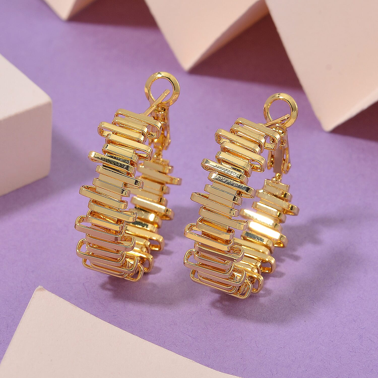 Designer Inspired - Stacker Hoop Earrings - Yellow 7879665 2
