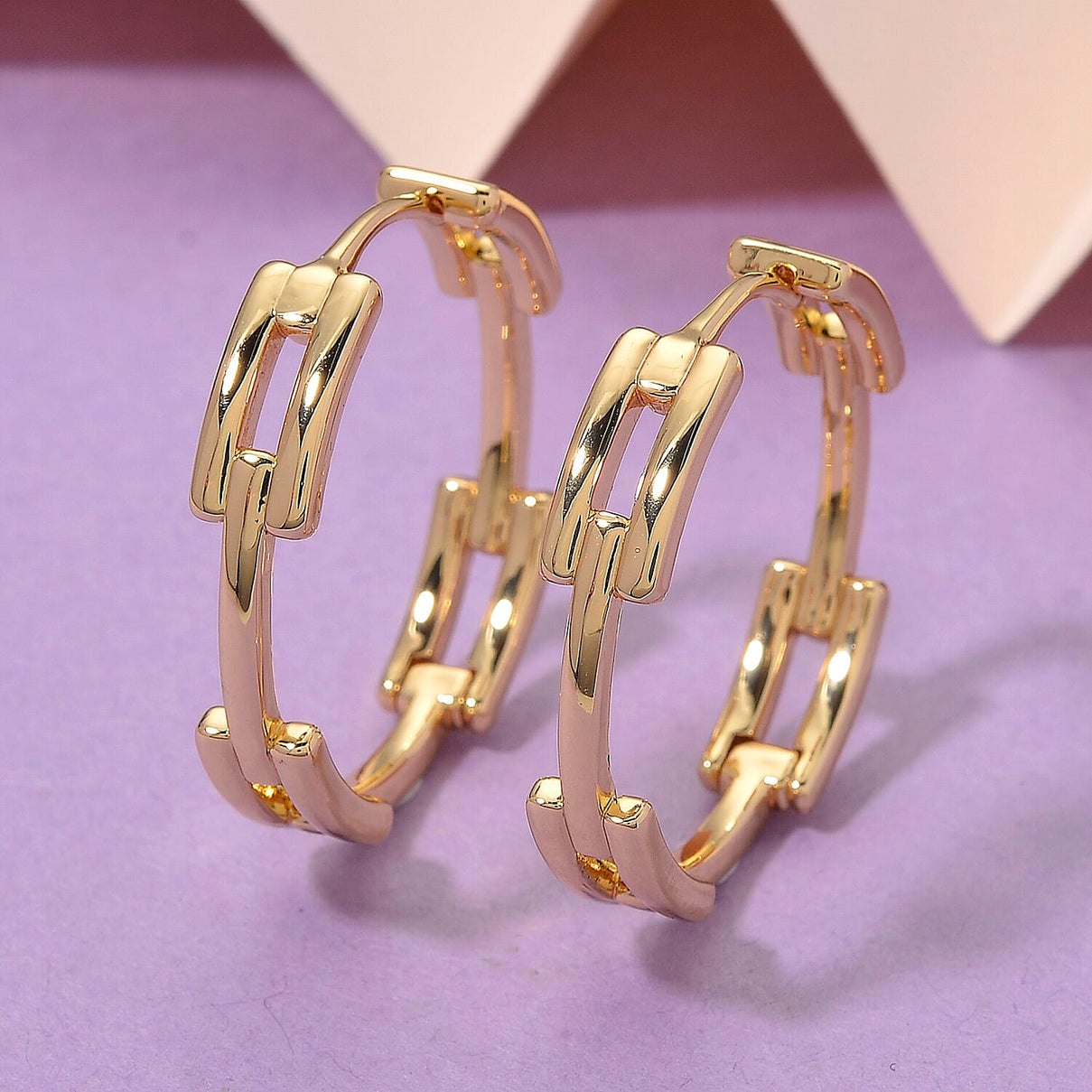 Yellow Gold Tone Hoop Earring 8180457 2