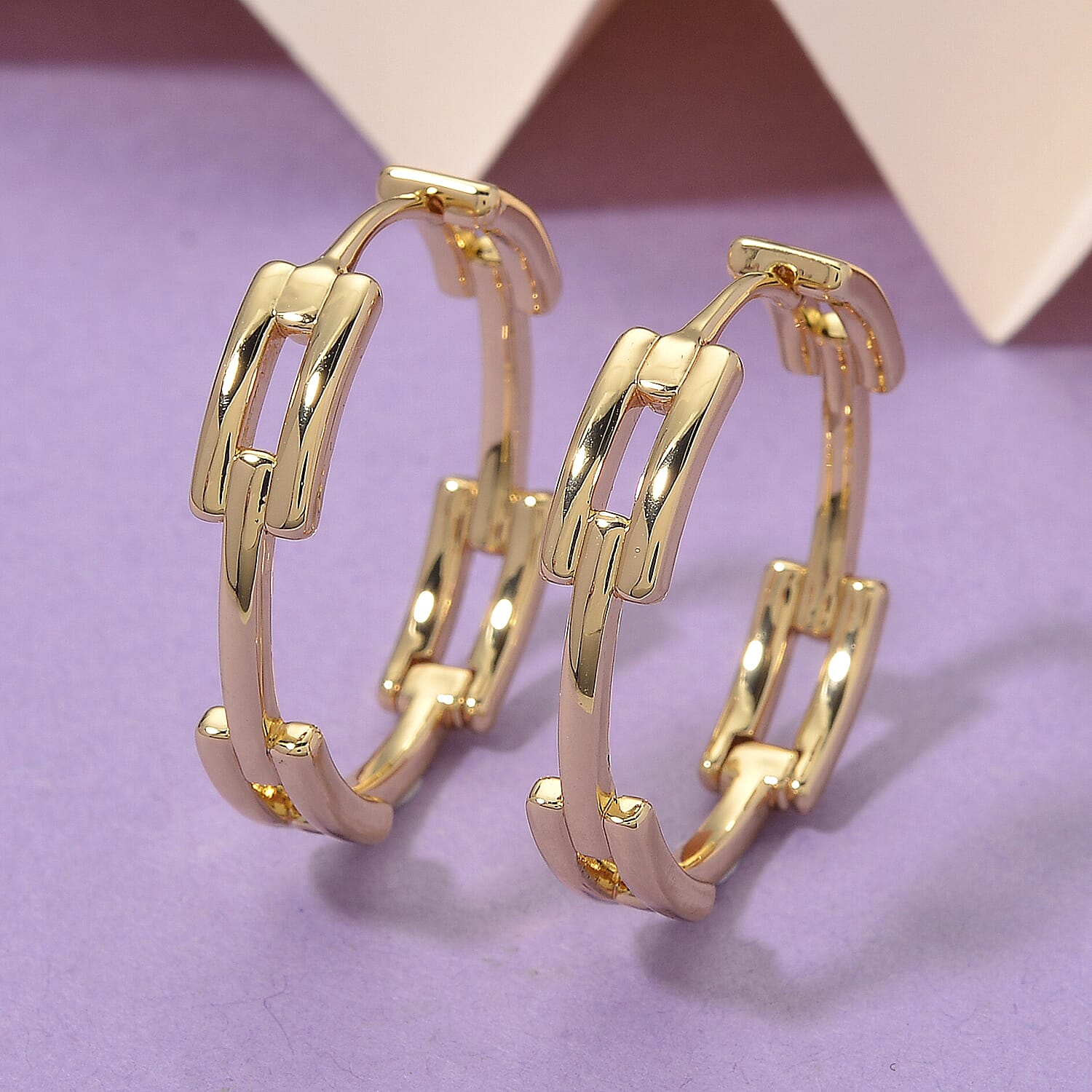 Yellow Gold Tone Hoop Earring 8180457 2