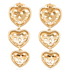 Designer Inspired Heart Earrings with Push Back in Yellow Gold Plated