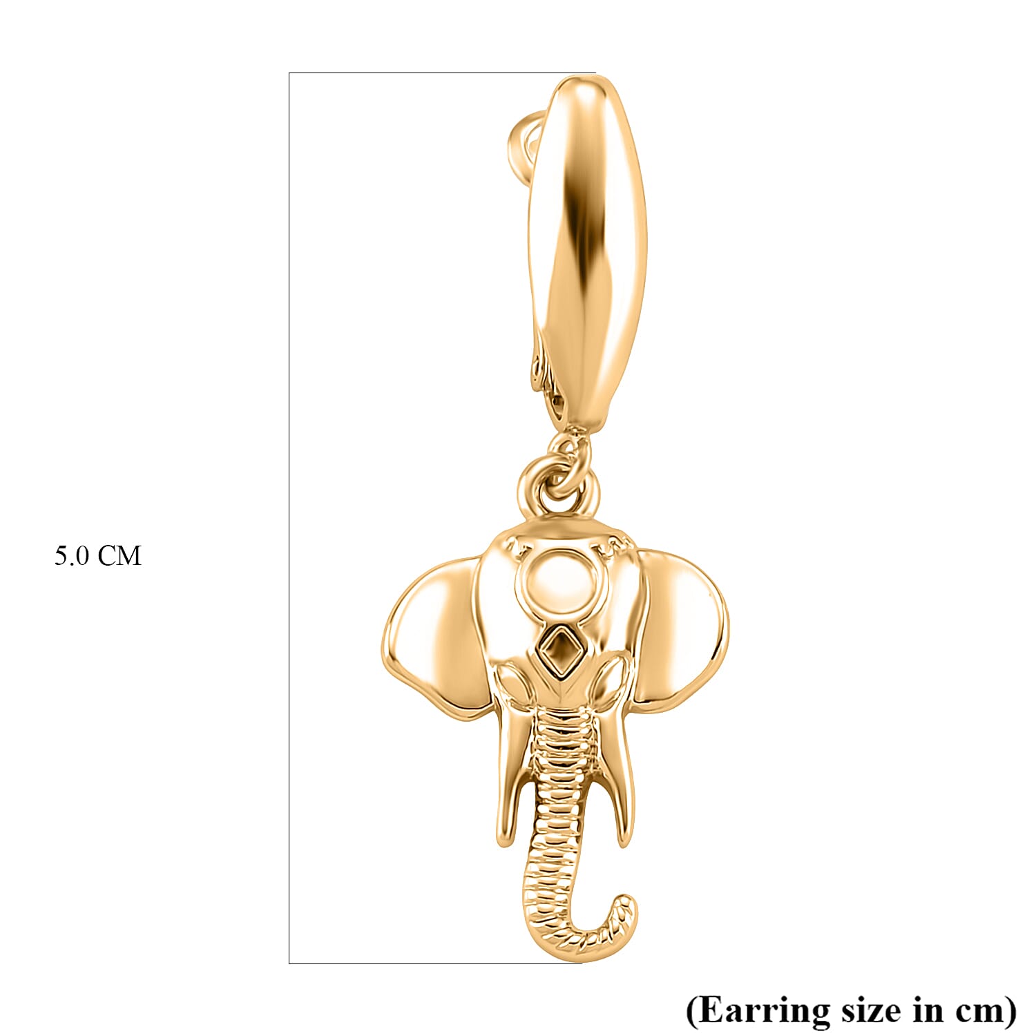 Designer Closeout - Elephant Earrings with Hinged Clasp in Yellow Gold Plated 8187522 6