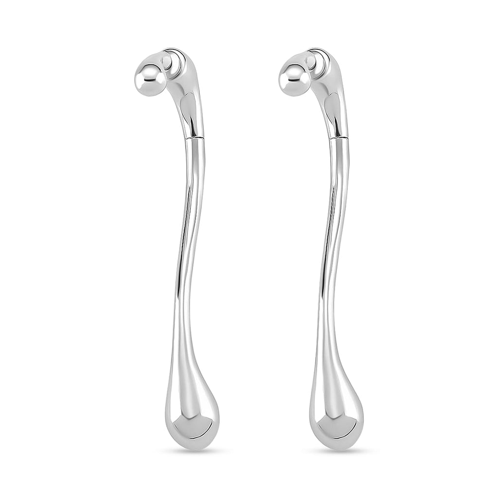 Earring with Fancy Push Back in Silver Colour Tone