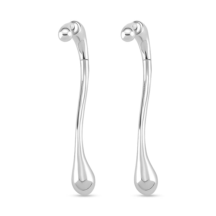 Earring with Fancy Push Back in Silver Colour Tone 8212617 1