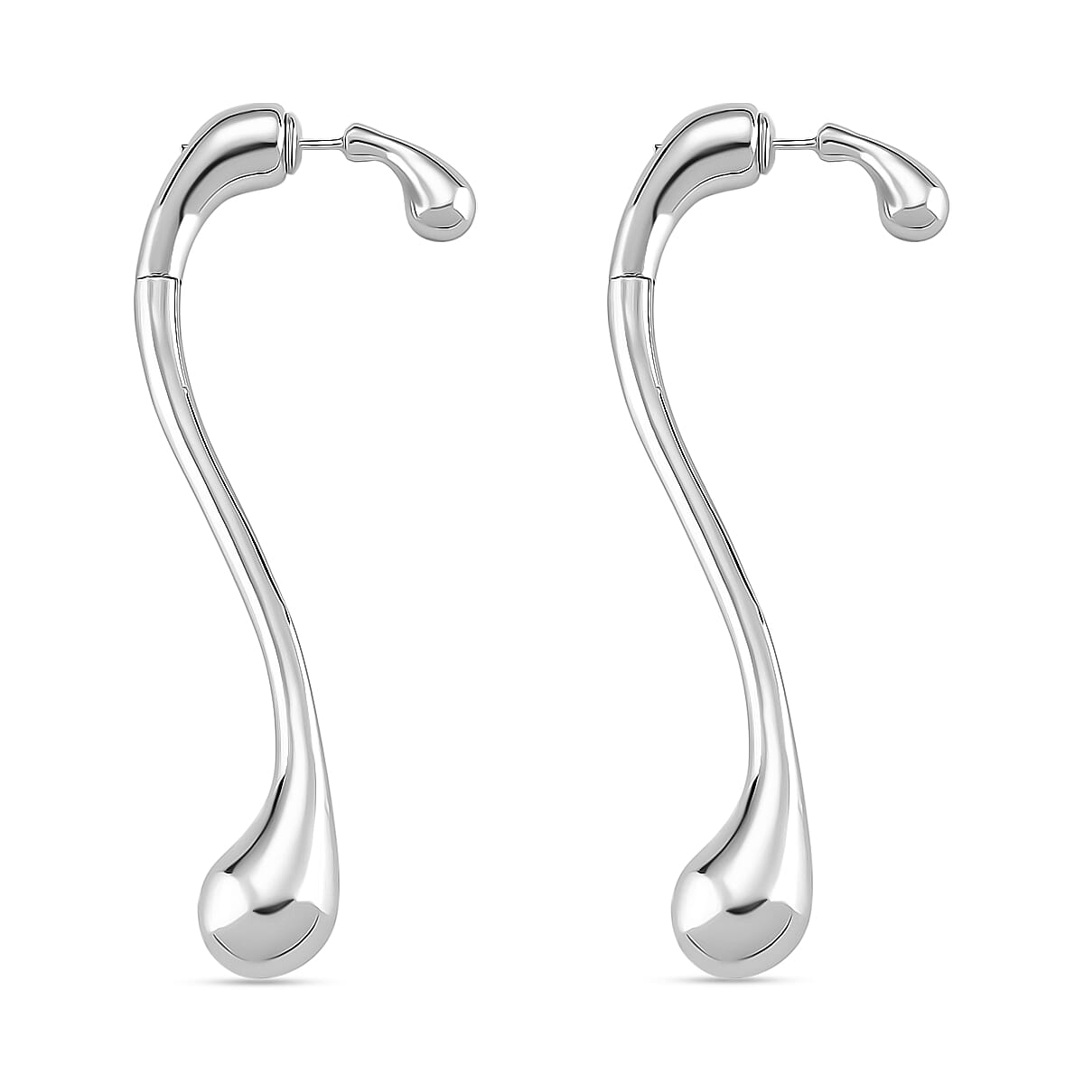 Earring with Fancy Push Back in Silver Colour Tone 8212617 4