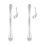 Earring with Fancy Push Back in Silver Colour Tone