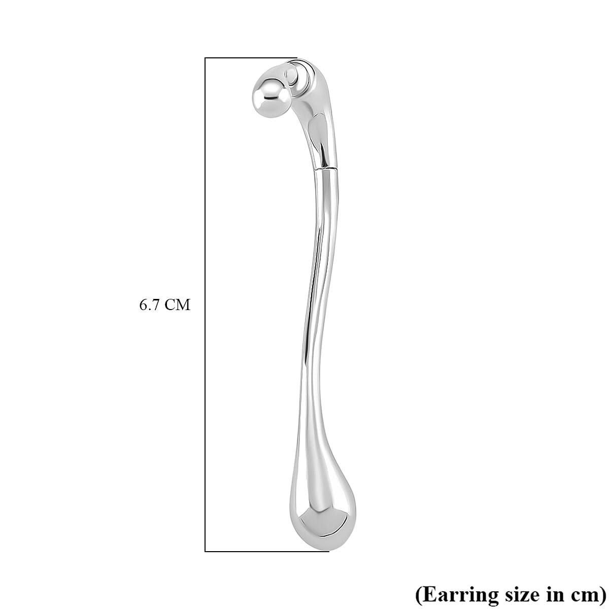 Earring with Fancy Push Back in Silver Colour Tone 8212617 6