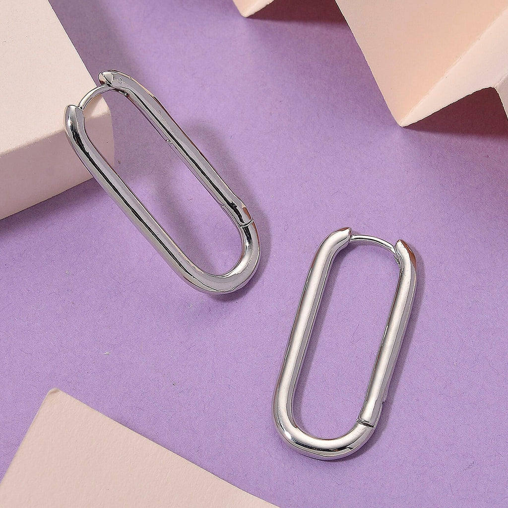 Earring with Hoop in Silver Colour Plated
